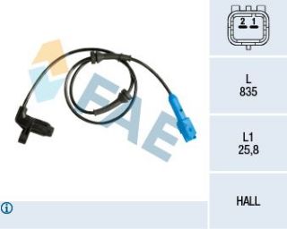 ABS HIZ SENSÖRÜ  ÖN SAĞ / SOL P206 P206+ (T3E) BOY:830MM resmi