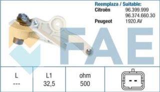 KRANK MİLİ SENSÖRÜ  P106 YM-SAXO-P206-C3-P306-XSARA 1.4 8V-1.6 8V OTOMATIK SANZ. C3-C3 II-C4-P206-P307TU5JP41.6 16V 02-->P301-C ELYSEE EC5 AT8 OTOMATIK SANZ resmi