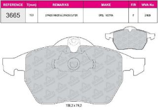 FREN BALATASI ÖN WVA 21829 OPEL VECTRA B 2.0I 2.5CD 16V 97 - resmi