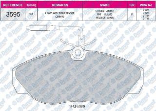 FREN BALATASI ÖN WVA 21627 PEUGEOT BOXER 1.9 2.0 FIAT DUCATO 2.5 94=> resmi
