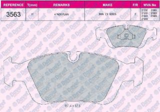 FREN BALATASI ÖN SHIMLI WVA 21292 BMW E36 3.16 3.18 3.20 resmi