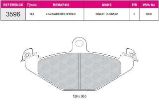 FREN BALATASI ARKA-( RENAULT : LAGUNA I  93>01 "1.8-2.0" 94 SAFRANE I 92>96 "2.0"/ SAFRANE II 96>00 "2.0" )( WVA 20358) resmi