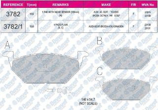 ON FREN BALATASI-KABLOLU-  (VW GOLF 98-06  POLO 02-05  AUDI A3 97-03  SEAT LEON 00-06  SKODA OCTAVIA 97-11) resmi