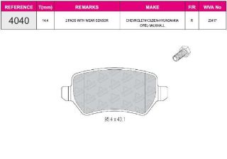 FREN BALATASI ARKA WVA 23417 OPEL ASTRA H 1.4 1.6 04=> HYUNDAİ IX20 1.4 16V 1.4CRDI 16V 1.6 16V 2010=> resmi