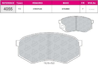 FREN BALATASI ÖN WVA21537 CANTER FUSO FE511 06-> resmi