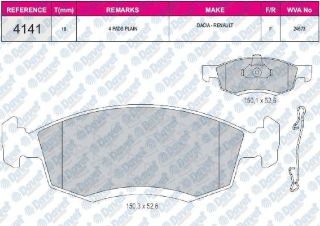FREN BALATASI ÖN WVA 24673 DACİA LOGAN MCV 1.5DCI 1.6 16V 06-09 resmi