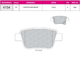 FREN BALATASI ARKA WVA 23620 23621 23622 TOYOTA AVENSİS VERSO 2003-2009 resmi