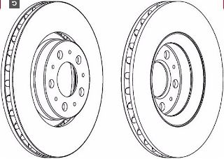 ÖN  FREN AYNASI VOLVO S60 00- S80 98-06 V70 97-00 2.0 2.3 2.4 2.5 3.0 2.9 305X25X5DLXHAVALI resmi