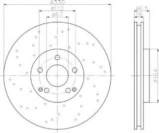 FREN DİSKI ÖN (AMG) W203 02>07 S203 02>07 C209 02>09 R171 04>11 resmi