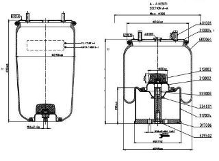 DİNGİL KÖRÜĞÜ KOMPLE METAL PİSTONLU KASSBOHRER-SCHMITZ-BPW DORSE 30K resmi