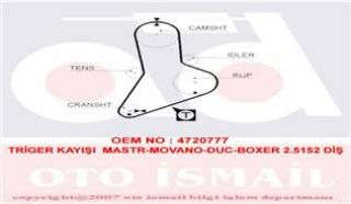 X TRİGER KAYIŞI 152X300 FIAT DUCATO 2.5D 81-90 IVECO RENAULT MASTER 2.4D 8V 83-92 TRAFİC 2.4D CT resmi
