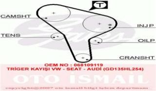 TRİGER KAYIŞI VW - SEAT - AUDİ (GD135HL254) resmi