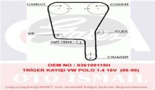TRİGER KAYIŞI SEAT CORDOBA İBİZA / VOLKSWAGEN POLO 97 02 1,0 1,4 16V (149*250) resmi