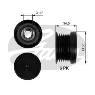 ALTERNATÖR KASNAĞI RULMANLI CADDY III-GOLF V-VI-PLUS-JETTA III-IV-PASSAT-POLO-A1-A3 1.2-1.4TSİ 6K resmi