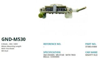 ALTERNATÖR DIOT TABLASI MİTSUBİSHİ TİP MİTSUBİSHİ CANTER 444-449 ESKI MODEL - L200 - PAJERO 80MM (6 DIOT) M5 resmi