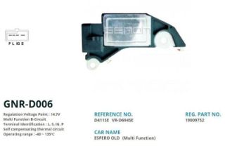 ALTERNATÖR KONJEKTOR DELCO TİP 12V DAEWOO NEXIA - NUBIRA - ESPERO / CHEVROLET (L, S, IG, P) resmi