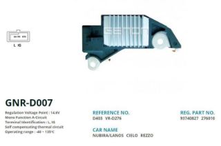 ALTERNATÖR KONJEKTOR DELCO TİP 12V DAEWOO NUBIRA - LAMOS - ESPERO / CHEVROLET REZZO GM 3 FIS (L, IG) resmi