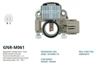 ALTERNATÖR KONJEKTOR 12V NİSSAN SKYSTAR PİCK-UP/NİSSAN INFINITI (S-L) resmi