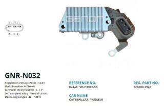 ALTERNATOR KONJEKTOR DENSO TIP 12V KOMATSU-CAT 63.5mm (L, I, P) resmi