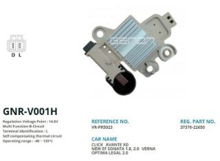 ALTERNATÖR KONJEKTOR 12V KOREA HYUNDAİ ACCENT YENI MODEL. 90 AMP YENI VERSIYON (GNR-V001A UYUMLU) (L) resmi