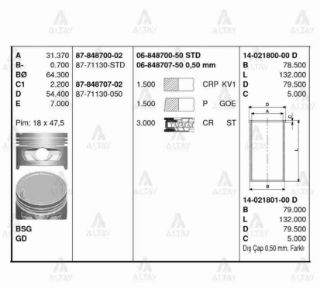 SEGMAN ACCENT  95-00 1.5  75.50MM  STD TAKIM resmi