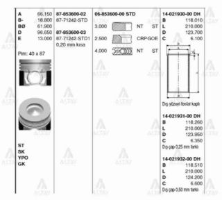 GÖMLEK NQR-86  NPR-75 4HK1TC 115MM 0.25 resmi