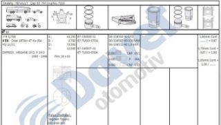 MOTOR GOMLEK MEGANE R19 EXPRES KANGOO VİVARO LAGUNA TRAFİC 1,9TDI / 1,9D (F8Q / F9Q) / (80,00MM) / (STD+,5) resmi
