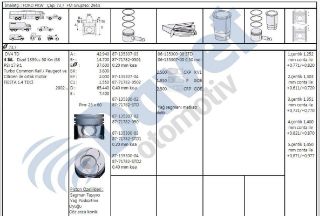 MOTOR GOMLEK P107 P1007 P206 P307 BİPPER NEMO C1 C2 C3 XSARA II DV4TD (1,4HDI 8V) FORD FİESTA 1,4TDCI (73,95) / (0,25 FARKLI) resmi