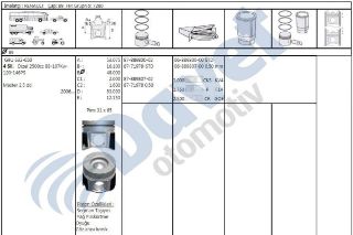 SEGMAN STD MASTER 2.5DCI 06> MOVANO 2.5CDTI 06> G9U 632/650 120-146PS 88-107KW TAKIM resmi