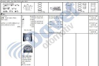 SEGMAN OPEL / FIAT 69.60 MM 0.40 CORSA D-FİORİNO-D OBLO 1.3 MTJ A13DTE EURO5 STAR STOP 75HP-90HP-95HP TAKIM resmi