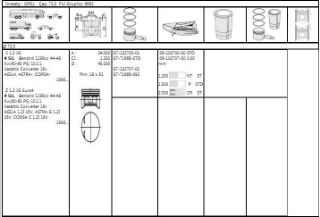 SEGMAN STD 72.50 MM ( OPEL : ASTRA - CORSA  97-03  1.2XE - ASTRA G 1.2I 16V - CORSA C  1.2 I 16V 98-> ) resmi