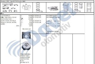 SEGMAN STD 82MM ASTRA ZAFİRA VECTRA 1.9JTD EURO4 TAKIM resmi
