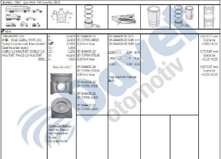SEGMANLI PİSTON 69.6 MM STD ALBEA DOBLO PALİO 1.3 MTJ CORSA COMBO 1.3 CDTI 03 Z13DT 01>EURO4 70PS TAKIM resmi