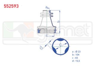 AKS KÖRÜĞÜ KİTİ SAĞ İÇ RENAULT KANGOO (KC0/1) 1.5 DCI 23X104X65 2005- / CLİO II (BB0/1/2,CB0/1/2) 1.5 DCI 1998-2005 / MEGANE I (BA0/1) 1.6İ 16V 1996-2003 / SCENİC I (JA) 1.6İ 16V 1999-2003 resmi