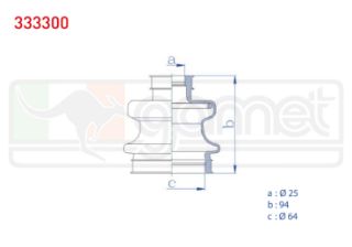 AKS KÖRÜĞÜ KİTİ SOL SAĞ ARKA DIS MERCEDES S SERISI (W126) 260 SE 25X94X64 1981-1991/ S SERISI (W126) 300 SE - SEL 1981-1991/ 380 SE - SEL 1981-1991/ resmi