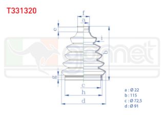 AKS KÖRÜĞÜ KİTİ SOL SAĞ DIS TERMOPLASTIK OPEL CORSA D 1.4 22X115X72,5 2006-2014 / FIAT PUNTO (199) 1.4 2012- / ALFA ROMEO MİTO (955) 1.4 T2008- resmi