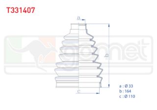 AKS KÖRÜĞÜ KİTİ SOL SAĞ DIS TERMOPLASTIK CITROEN JUMPER II 2.8 HDI 33X164X110 2002-2006 / FIAT DUCATO (244) 2.3 JTD 2002-2006 / PEUGEOT BOXER II 2.2 HDI 2002-2006 resmi