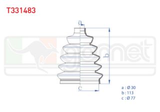 AKS KÖRÜĞÜ KİTİ SAĞ DIS TERMOPLASTIK RENAULT KANGOO (KW0/1) 1.5 DCI 30X113X77 2008- / CITROEN C2 (JM) VTR-VTS 1.6 2003-2009 / C3 (FC) 1.6 2002-2009 resmi