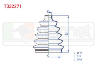 AKS KÖRÜĞÜ KİTİ SOL SAĞ DIS TERMOPLASTIK OPEL ASTRA H 1.3 CDTI 25X121X83 2004-2010 / CORSA C 1.7 DTI 2000-2006 / VECTRA C 1.6 16V 2002-2008 / MERİVA A 1.7 CDTI 2003-2010 resmi