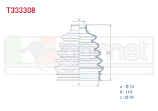 AKS KÖRÜĞÜ KİTİ SOL SAĞ DIS TERMOPLASTIK MERCEDES A SERISI (W168) A 160 CDI 26X110X76 1997-2004/  A 140 1997-2004/ A 160 1997-2004/ A 170 CDI 1997-2004 resmi