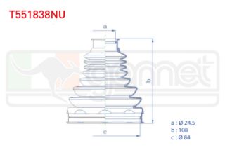 AKS KÖRÜĞÜ KİTİ SOL SAĞ DIS TERMOPLASTIK FIAT EGEA 1.3 MJT 24,5X108X84 2015- / FİORİNO (225) 1.3 MJT 2007- / 500L 1.3 MJT 2012- resmi
