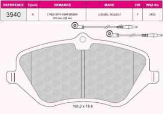 ÖN  FREN BALATASI P407 C6 2,2HDI 2,2 16V 3,0 2,7 resmi