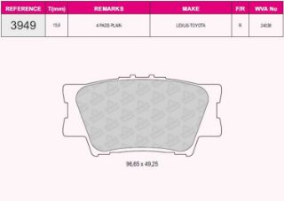 ARKA FREN BALATASI RAV 4 III 06>11 CAMRY 06>11 resmi
