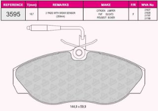 ÖN  FREN BALATASI BOXER DUCATO JUMPER 1400KG (15 JANT) / (94 03) YUVARLAK SOKETLI resmi