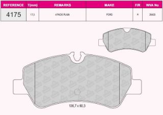 ARKA FREN BALATASI TRANSİT CUSTOM V362 V347 V348 2,2TDCI 12 /> (ARKA TEK TEKER) resmi