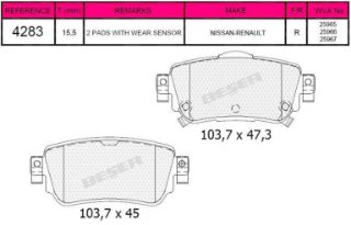 ARKA FREN BALATASI QASHQAI 2013> RENAULT KADJAR 2015> resmi