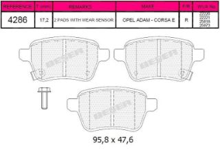FREN BALATASI ARKA CORSA E X15 1.0 . 1.2 . 1.3 CDTI DIZEL 14> 14> OE 1605285 resmi