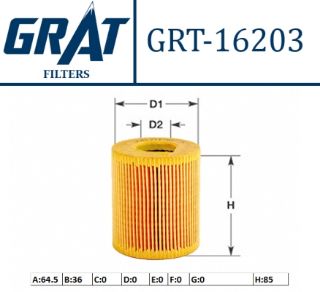 YAG FILTRESI -  (KISA TIP KAGIT)-(HYUNDAI: ACCENT 03>06 GETZ 02>06 "1.5 CRDI" 3CYL) resmi