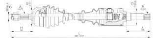 AKS SAĞ KOMPLE P106 SAXO (DIS FREZE:22 İÇ FREZE:21 BOY: 807MM)TU9 TU1 TU3JP TUD5 (1,0 1,1 1,4 1,5 DIZEL) 99> resmi