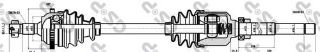 AKS SAĞ KOMPLE P206 GTI (DIS FREZE: 25 İÇ FREZE: 24 BOY: 888MM)EW10J4 (2,0 16V) 1,6HDI ABSLI: 48 DIS resmi